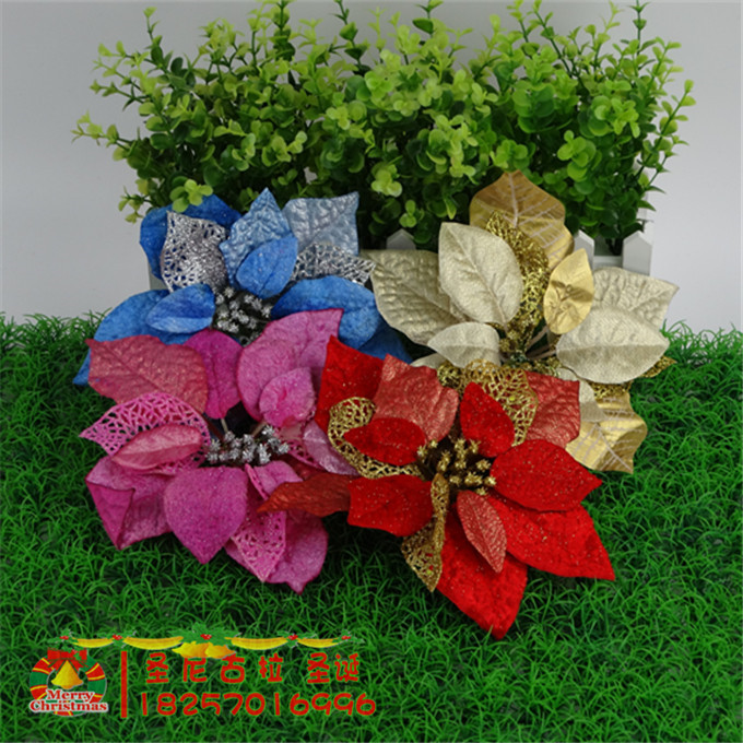 Festive Decorations Flowers Fake Flowers Mall Hotel Decoration Arrangement Christmas Tree Decorations Christmas Emulation Flowers-Taobao