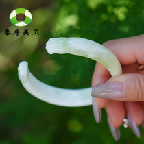 Shaanxi Xian specialty Lantian jade cat claw bracelet with floating white flowers and green jade Lantian beautiful jade cat bracelet
