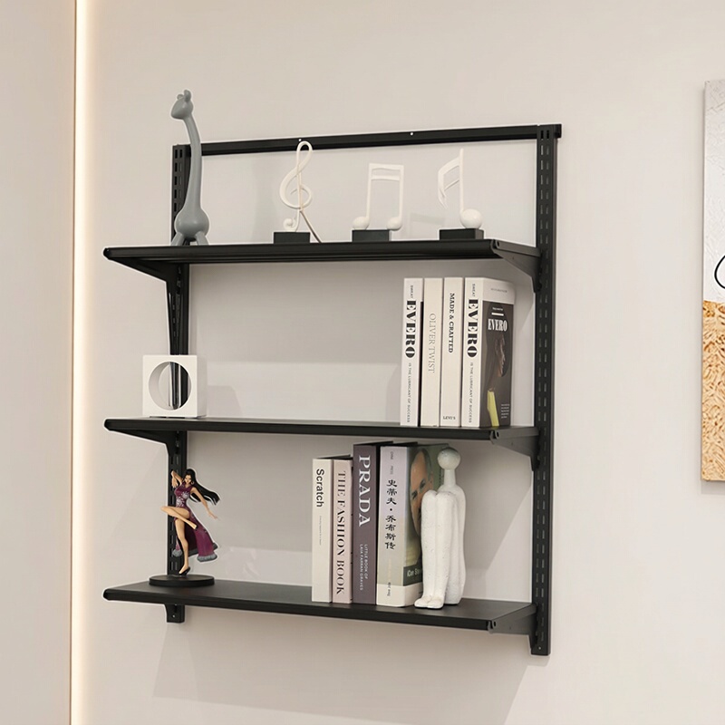 Wall-Mounted Floating Metal Shelf for Home Use, Kitchen, Balcony, or Above Desk Storage Space Solution