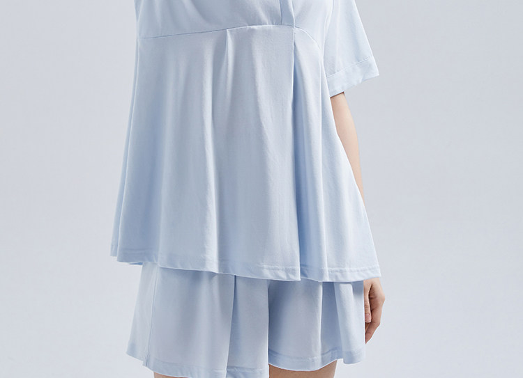 歌美姿孕妇睡衣短袖夏季孕期产前莫代尔月子服哺乳家居服胸垫套装 — 15