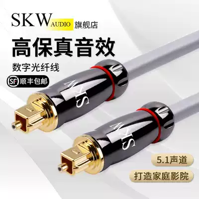 SKW digital optical fiber audio cable spdif square head opponent Port 5 1 channel TV amplifier audio cable