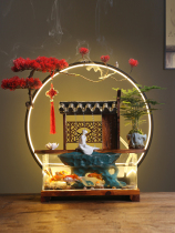 Small fish tank swing piece Creative office Living room Landscape Cycle running water Merchants Desktop Opening Decoration Building