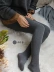 Jiang Da Mao 1000D cotton mờ sọc xám cộng với quần lửng nhung chống chân bước chân