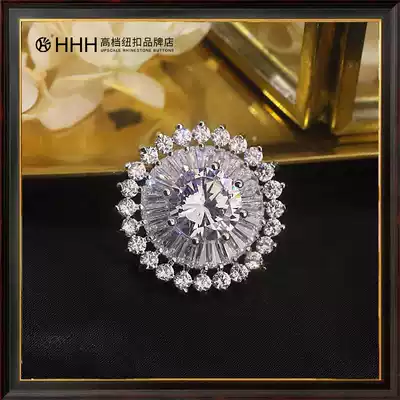 HHH high-end rhinestone buttons Dress clothes crystal decoration round buttons Female zircon clothing diy buttons