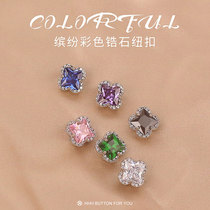 HHH upscale button linen dress with dress 100 lap inlaid drilling crystal female diamond anti-walking light decorative buckle accessories