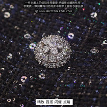 HHH high-end rhinestone buttons suit windbreaker top round diamond crystal womens buttons diamond buttons diy