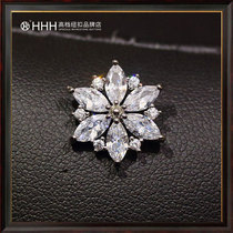 hhh high-end water drill button cardiolith shirt linen dress 100 lap inlaid drill crystal female clasp zircon button diy