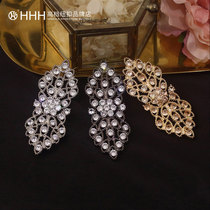 HHH High-end Water Drill Button Leather Grass Mink Leather Big Coat Crystal Hook decorative buckle Cloak Cape Diamond Pair Buckle Buckle