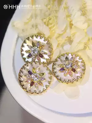 HHH high-end rhinestone buttons Diamond coat top coat windbreaker buttons dress diy crystal female buttons