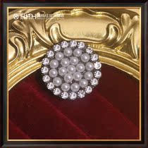 HHH upscale water drill pearl button cardiovert blouse blouse with dress decorative button female clothes 100 lap digy button