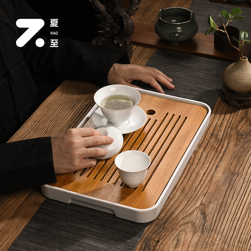 household simple water storage tea tray kung fu tea set Japanese style tea tray household bamboo large and small tea table