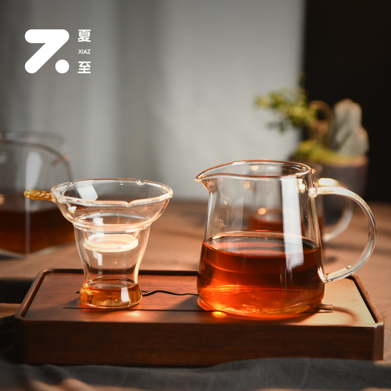 Summer to tea Leakage Filter Tea Instrumental Fair Cup Strainer Suit Glass Tea Septer Tea Septea Accessories Tea Water Separation Tea Filter
