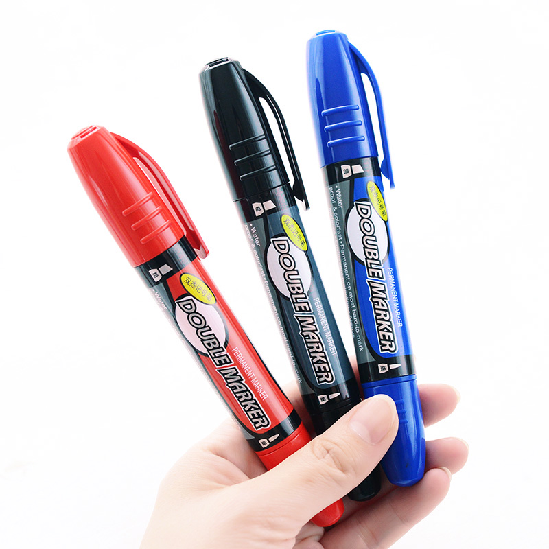Morning light stationery big double-headed marker pen POP advertising pen Oily Kiwifen Children's painting box head pen Logistics Kiwifen thick head hook line scribing graffiti pen Waterproof quick-drying large capacity wholesale