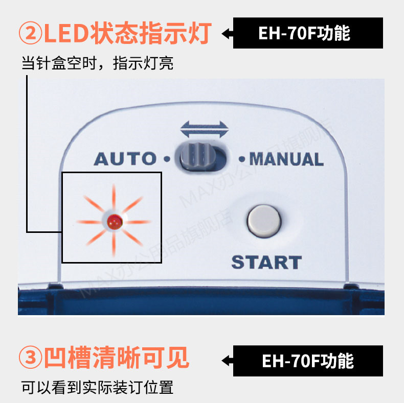 日本MAX美克司进口全自动电动订书机平针式自动感应订书机EH-70F/EH-20F两款可选 日本进口