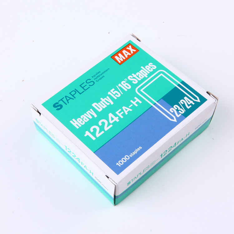 进口订书钉 日本MAX HD-12系列重型钉23/24 1000钉/盒,1224FA-H 进口订书钉 日本MAX HD-12系列重型钉23/24 1000钉/盒,1224FA-H
