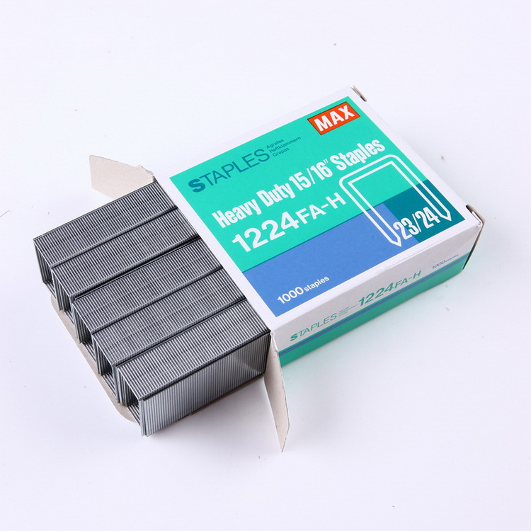 进口订书钉 日本MAX HD-12系列重型钉23/24 1000钉/盒,1224FA-H 进口订书钉 日本MAX HD-12系列重型钉23/24 1000钉/盒,1224FA-H