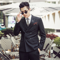 Suit suit suit mens three-piece professional dress suit casual Korean slim groom groom wedding dress