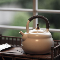 Fanshantang pure handmade soda glaze lifting beam white clay pottery pot boiled water teapot electric pottery stove special tea cooker tea set