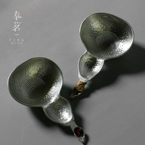Sweet white pure tin gourd scoop tea filter handmade tea leak filter hammer tin creative kung fu tea accessories