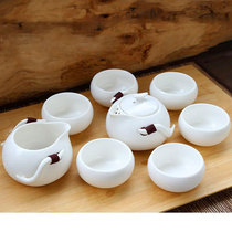 Reading things Taiwan Yilong Kung Fu Tea Set Ceramic Teapot Tea Cup Dingyao Complete Tea Set Bag