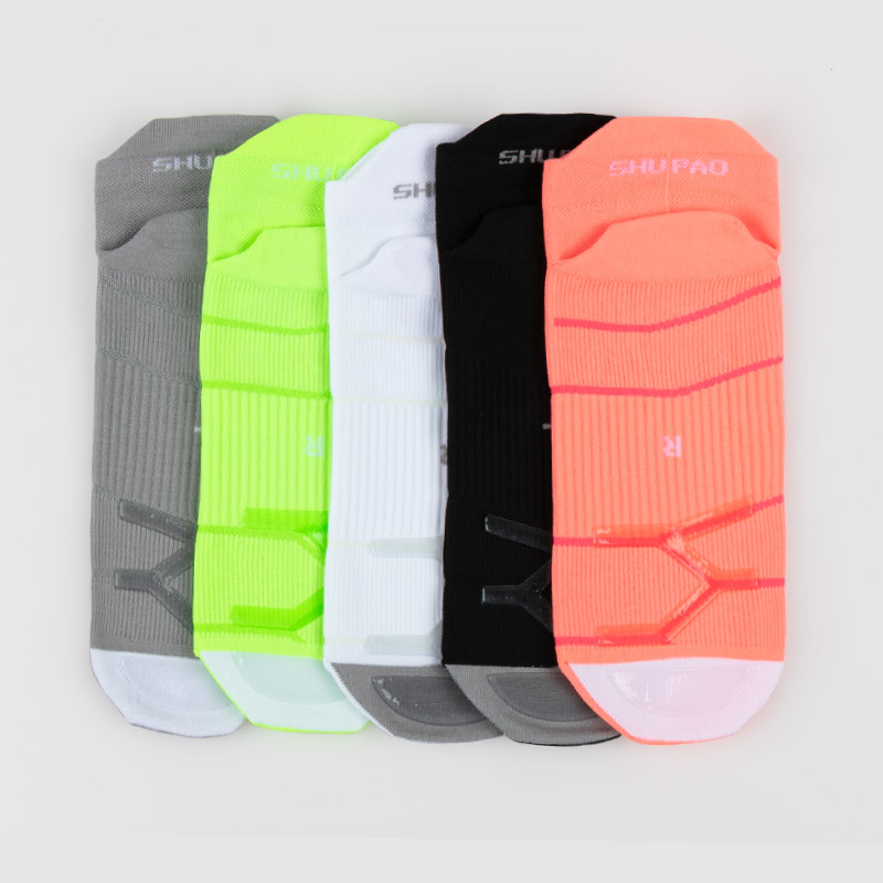 Shu running anti-slip professional sports socks running men's shallow thin dispensing grip strong silicone anti-odor fitness socks