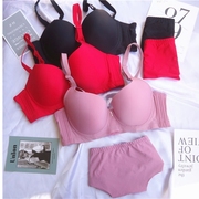 (Bra set) mỏng kích thước lớn chất béo MM đồ lót nữ cô dâu đám cưới suốt đời bóng màu rắn thu thập áo ngực.