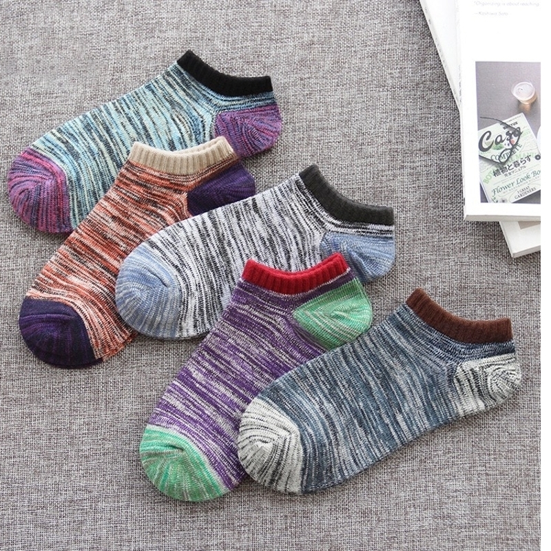 (5-10 đôi) Socks Mens Socks Mens Socks Thuyền Socks Mồ hôi ngắn Barrel mùa hè mỏng nhẹ Miệng vô hình Socks.