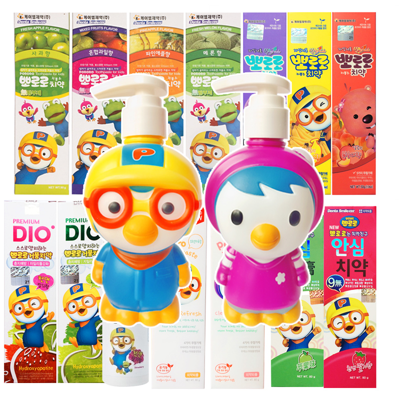 pororo Baolulu 0-3-6 years old baby toothpaste can be swallowed without fluoride and mothproof fruit flavor