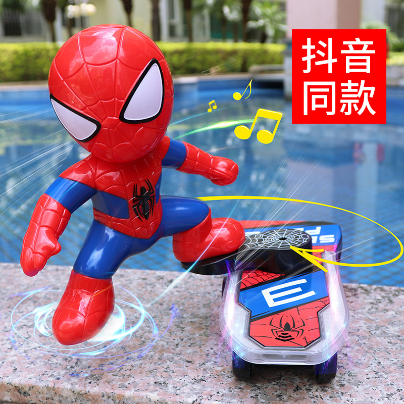 Shivering with the same kind of Spiderman Scooter Popular Toy Boy Electric Toy Car Stunned for Children's Gift