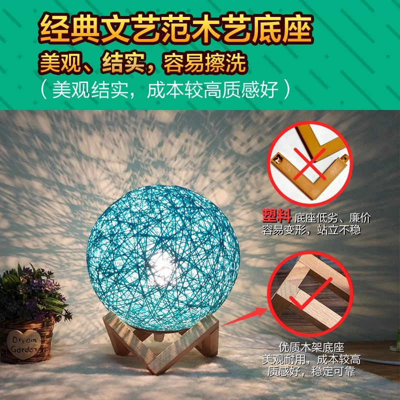Creative table lamp for bed, atmospheric night light, star projection