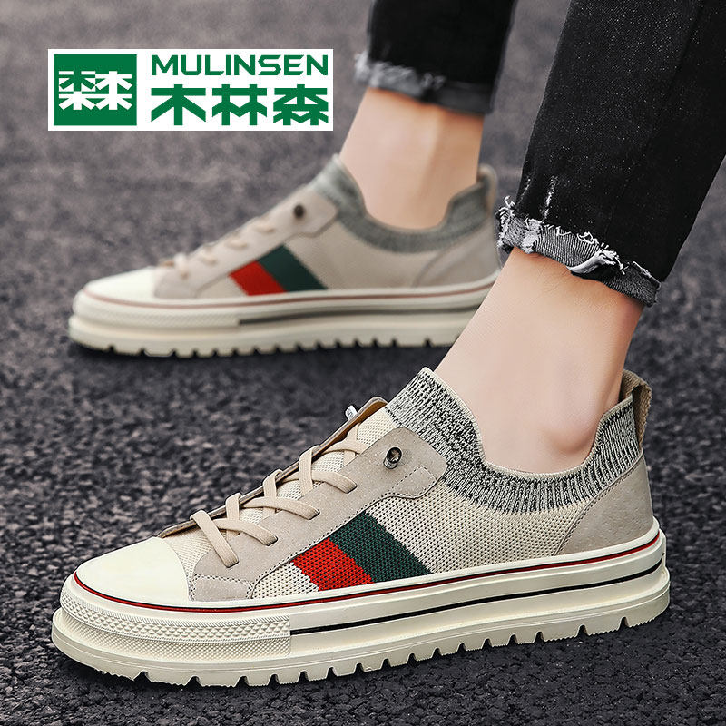 Wood Linson Men Shoes 2022 New Men's Sails Shoes Casual Summer Breathable Thin Korean Version Tide Board Shoes Men