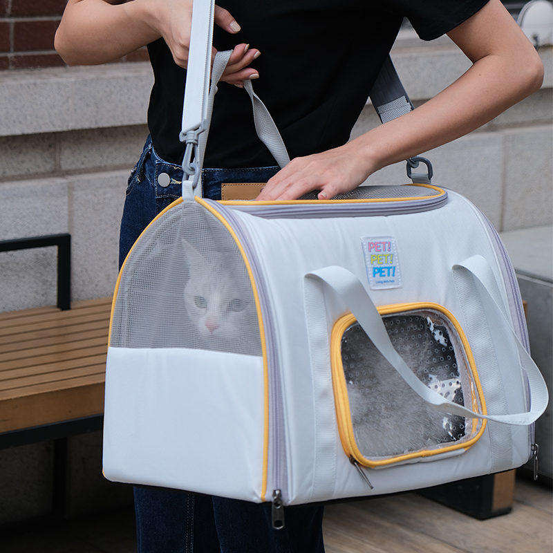 Winter cat bag to go out portable foldable one-shoulder portable Messenger cat backpack pet bag light sterilization injection