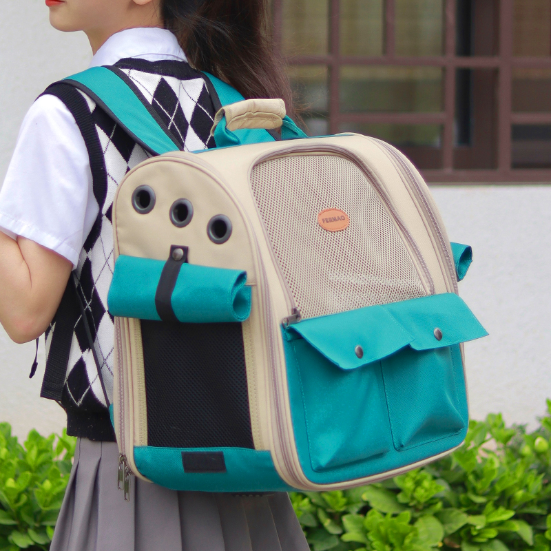 Cat Bag Backpack Portable Space Capsule Pet Bag Cat Large Capacity Breathable Canvas Carrying Portable Cat Backpack