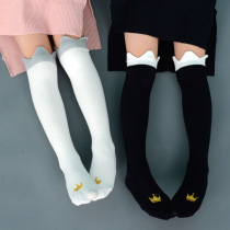 Princess Cute Childrens Socks Long Tube Black Socks Girls Mid Tube Knee Half High Tube Cotton Spring and Autumn Calf Socks