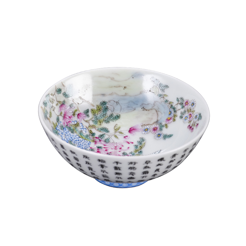 Jingdezhen ceramic manual hand - made qiu ju jia yan colored enamel masters cup sample tea cup kung fu tea cup bowl
