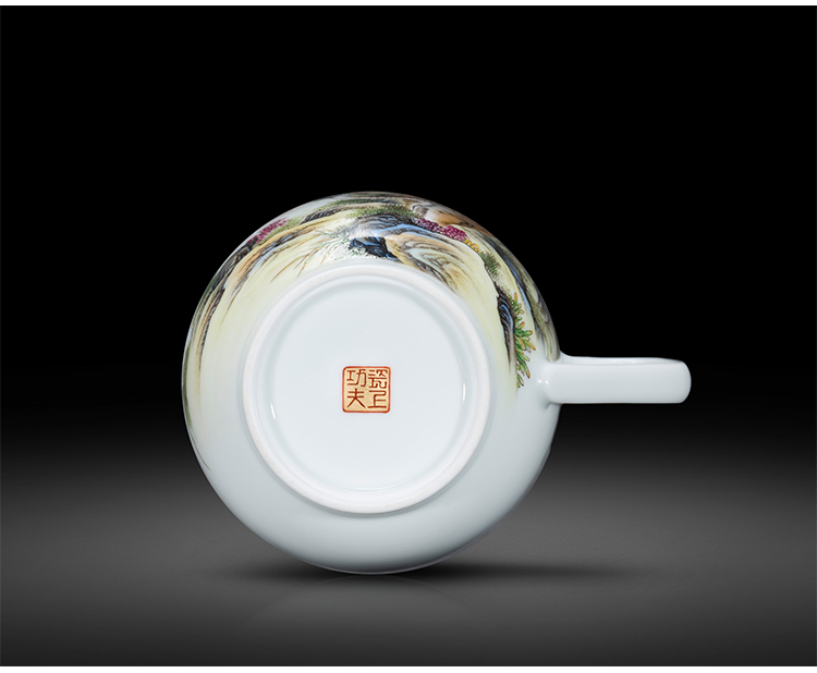 Jingdezhen hand - made colored enamel handle cup roars of nights ceramic cup office cup cup custom boss
