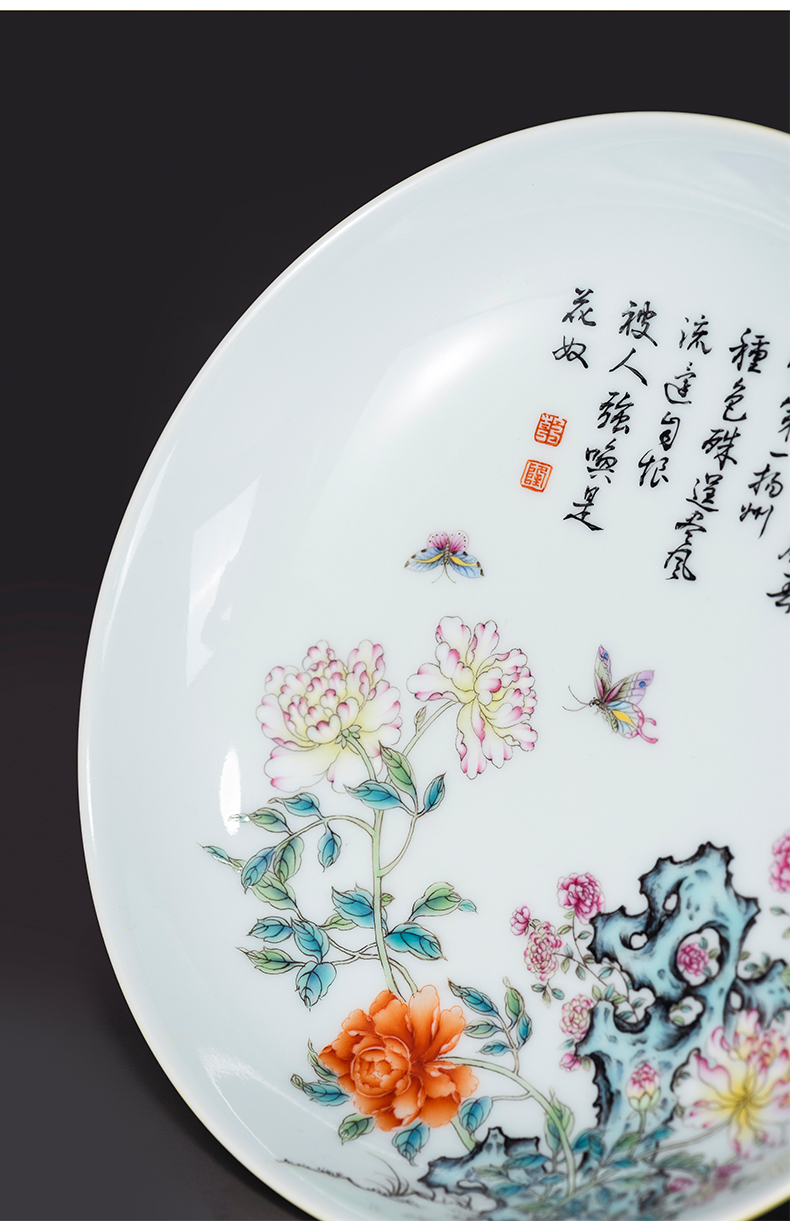 Checking porcelain on kung fu will hand pot peony kung fu tea accessories jingdezhen ceramic tray was high - end tea tray