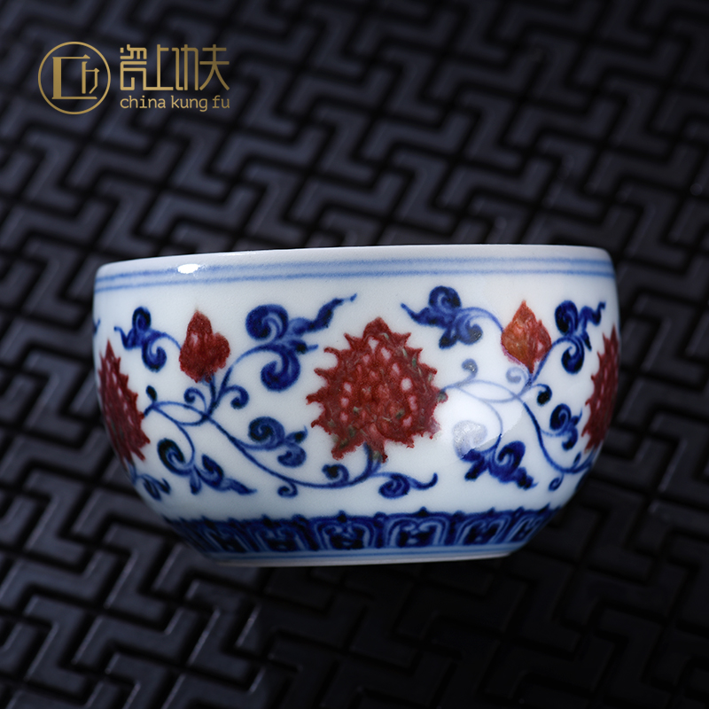 Kung fu tea set teacups hand - made porcelain jingdezhen ceramics youligong master cup single cup sample tea cup small bowl