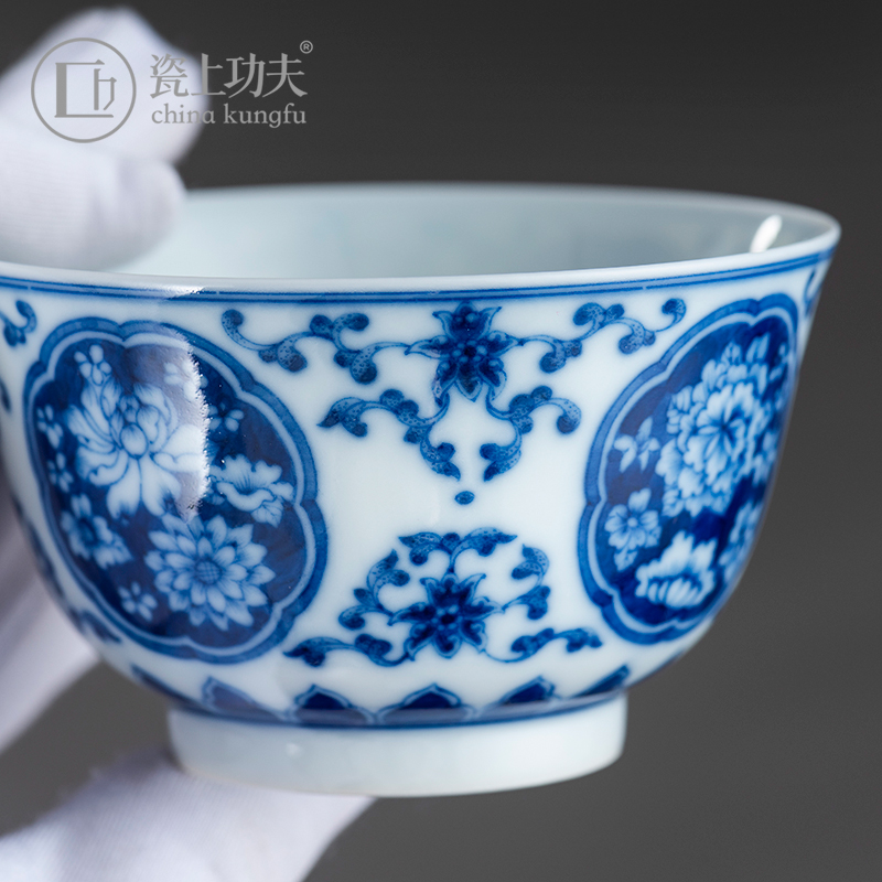 Kung fu on porcelain ceramic cups sample tea cup full manual hand - made porcelain of jingdezhen tea service personal cup master