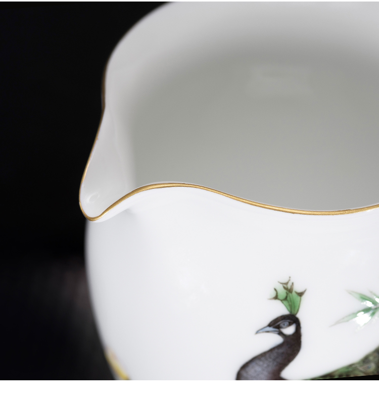 Jingdezhen kung fu tea accessories hand - made peacock enamel points fair keller of tea ware ceramic cup