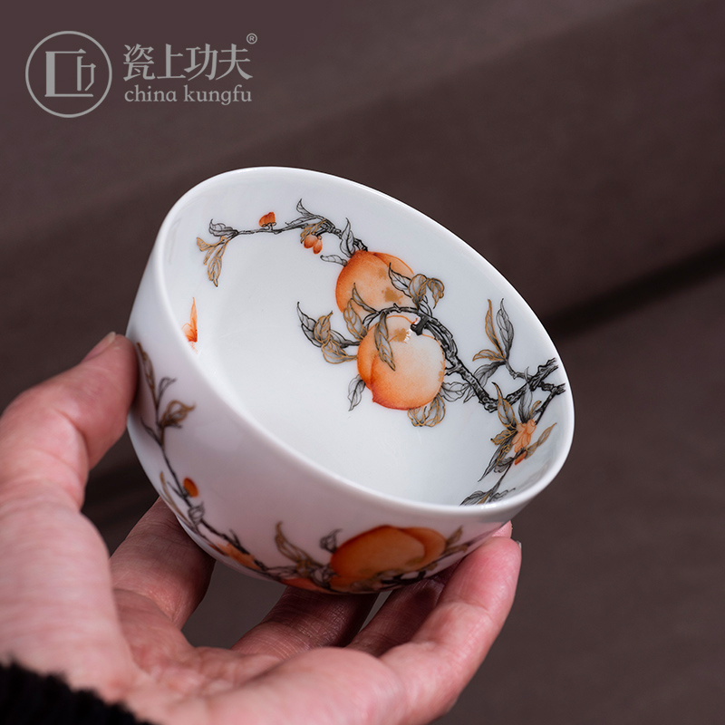 Porcelain on kung fu alum red xiantao jingdezhen ceramic sample tea cup kung fu master cup single cup tea cups