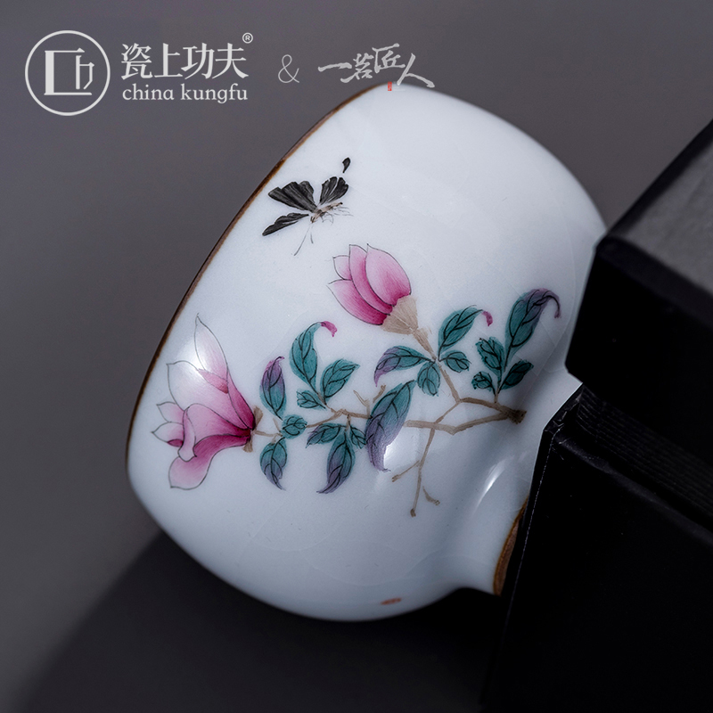 Jingdezhen ru up high - end market metrix who cup single CPU single sample tea cup your porcelain ceramic kung fu tea cup pure manual open