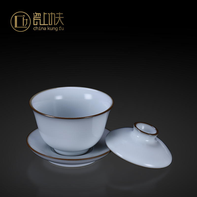 Jingdezhen kung fu tea set your up tureen large single cup tea bowl of household ceramics by hand three tureen