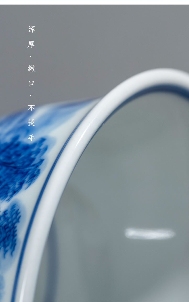 Jingdezhen imitation Ming yongle blue and white hand of master cup pure manual hand - made kung fu tea sample tea cup single CPU