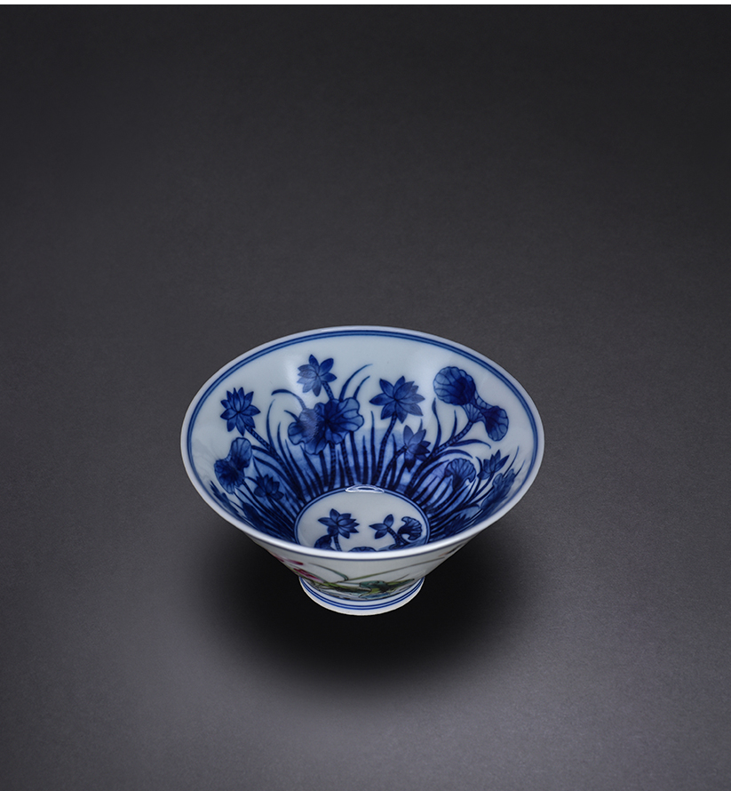 Jingdezhen ceramic perfectly playable cup hand - made of blue and white porcelain enamel see colour master kung fu tea cups of single cup sample tea cup by hand