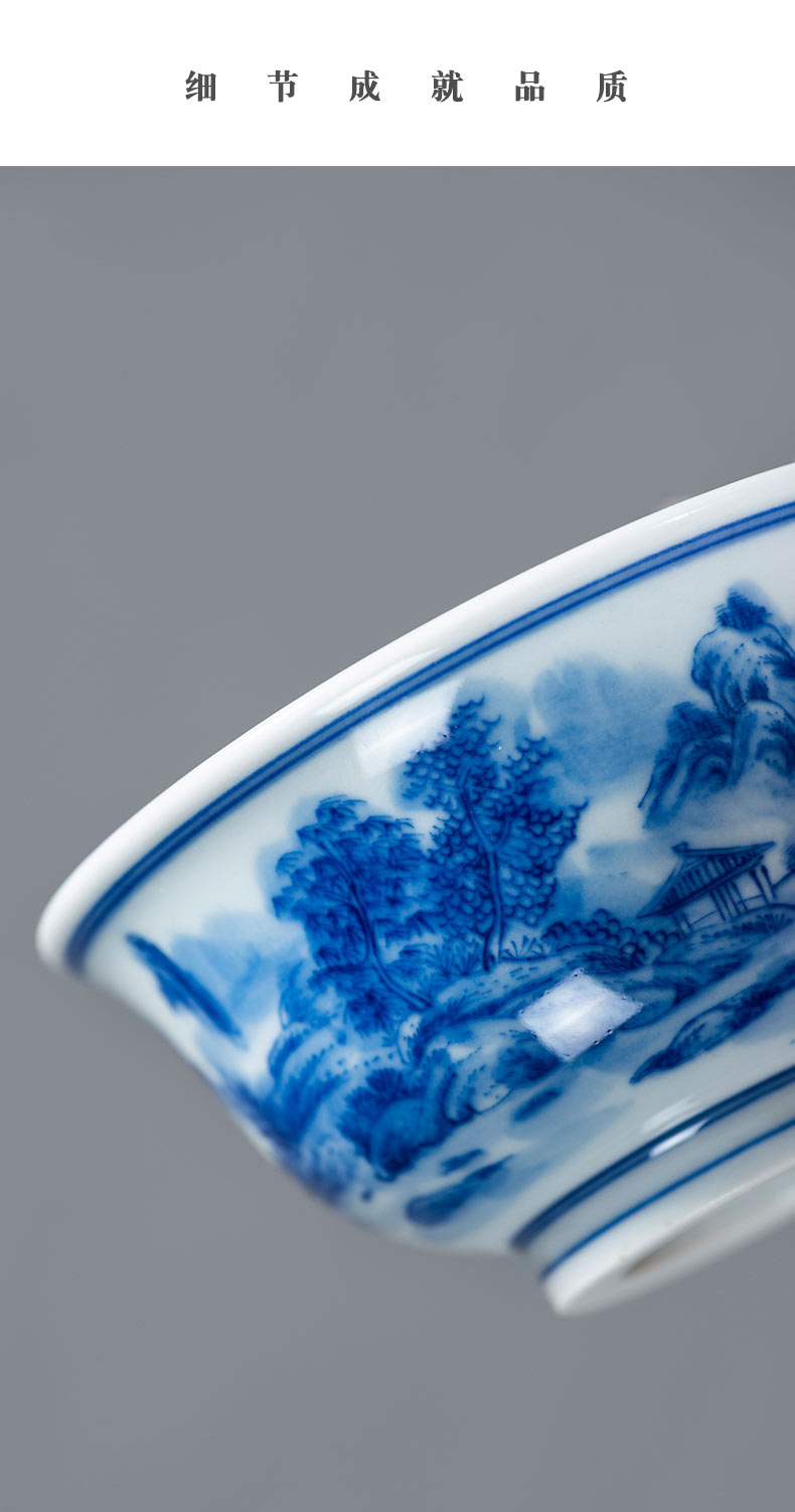 Jingdezhen imitation Ming yongle blue and white hand of master cup pure manual hand - made kung fu tea sample tea cup single CPU