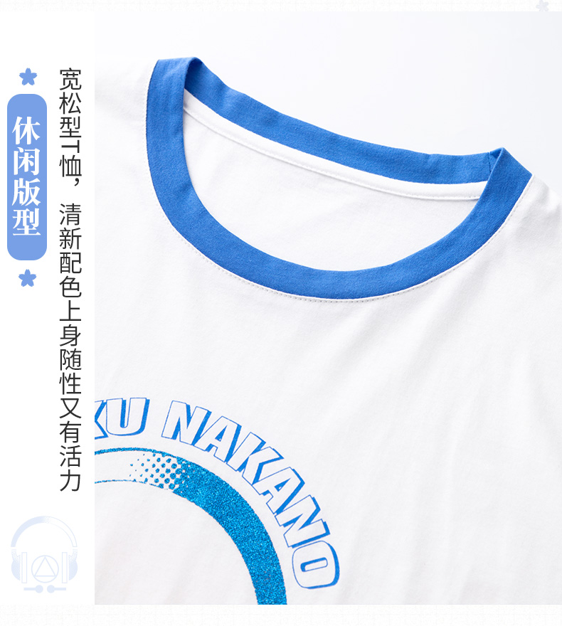 Moeyu kết hôn năm hoa tương tự Nakano Sanzen khái niệm áo phông ngắn tay hai nhân dân tệ anime xung quanh quần áo nam nữ mùa hè - Carton / Hoạt hình liên quan sticker hình cô gái