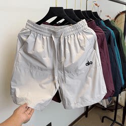 Mesh Quick-Drying 5-Point Shorts for Men, Summer Ice Silk Cool-Feel Embroidered Pants, Sports Casual Mid-Length Shorts