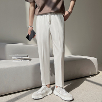 Ice Silk Pants Summer Mens Straight Barrel Coveted Pants Mens Summer Is Small Foot West Dress Pants Hairstylist Fashion Mens Fashion Mens Fashion