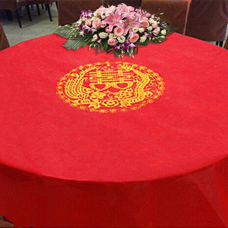 Wedding Supplies Wedding Banquet Arrangement Disposable Red Tablecloth Table Cloth Non-woven Wedding Wedding Props Wedding Banquet Decoration